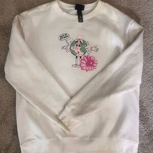 H&M White Regular Fit Sweatshirt